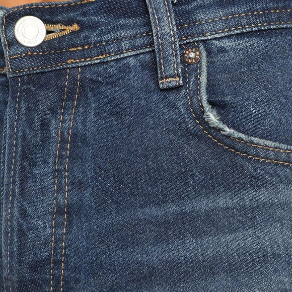 Free People Maggie Dark Wash Mid-Rise Straight Leg Raw Hem Jeans Size 26 NWT - Picture 5 of 11